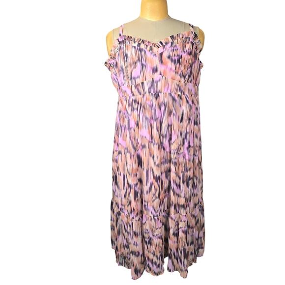 Torrid Dresses & Skirts - Torrid 3X 3 22/24 Midi Dress Chiffon Tiered Candace Ikat Festival Chic Flowy
